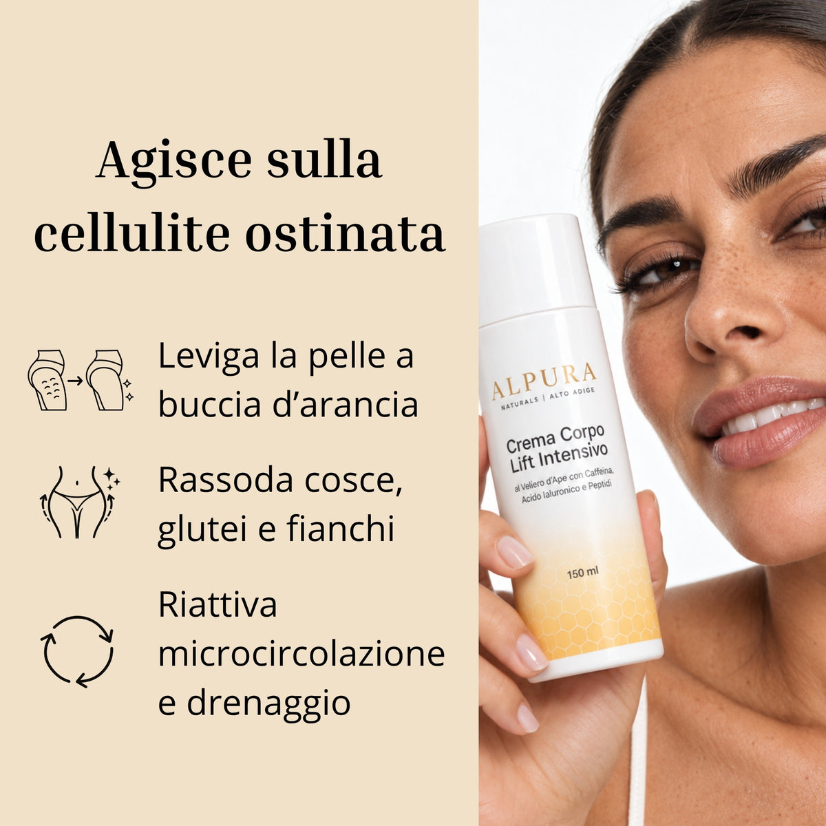 Crema Corpo Lift Intensivo al Veleno d’Api con Caffeina e Peptidi