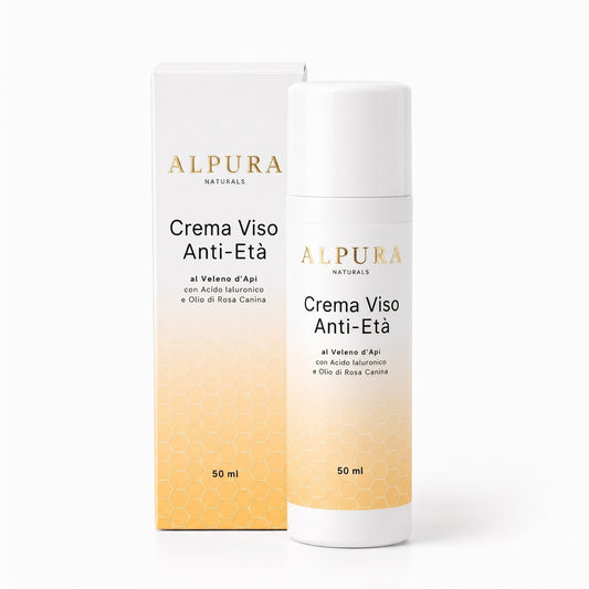 Crema Viso Anti-Età al Veleno d'Api con Acido Ialuronico e Olio di Rosa Canina – 50ml