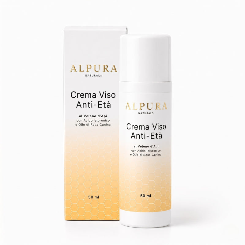 Crema Viso Anti-Età al Veleno d'Api con Acido Ialuronico e Olio di Rosa Canina – 50ml