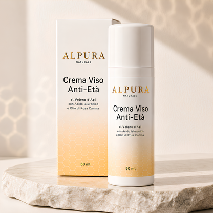 Crema Viso Anti-Età al Veleno d'Api con Acido Ialuronico e Olio di Rosa Canina – 50ml