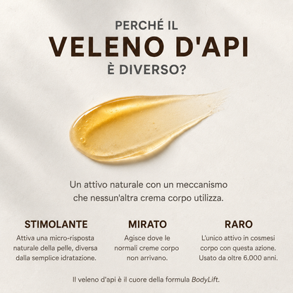 BodyLift — la crema al veleno d’api ad alto dosaggio per la pelle molle e increspata delle braccia