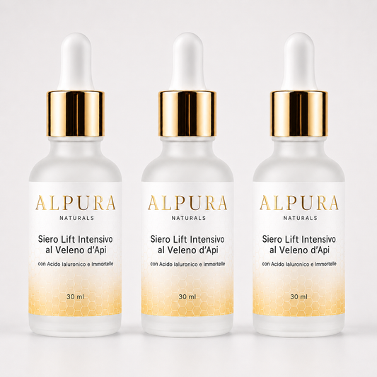 Set Risparmio: 3x Siero Viso Anti-Età al Veleno d'Api con Acido Ialuronico e Immortelle (3 x 50ml)