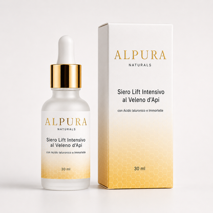 Siero Viso Anti-Età al Veleno d'Api con Acido Ialuronico e Immortelle – 30ml