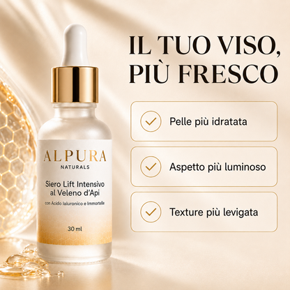 Siero Viso Anti-Età al Veleno d'Api con Acido Ialuronico e Immortelle – 30ml