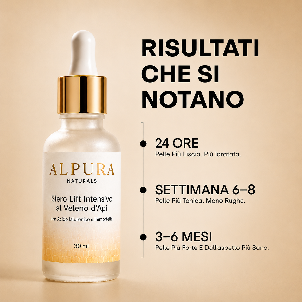 Siero Viso Anti-Età al Veleno d'Api con Acido Ialuronico e Immortelle – 30ml